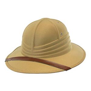 Nicky Bigs Novelties Adult Foam British Pith Helmet - Jungle Safari Zoo Keeper Sun Hats - Explorer Guide Helmets - Halloween Costume Accessory, Khaki, One Size