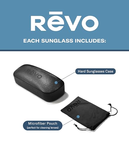 Revo Sunglasses Crawler XL: Polarized Performance Rectangle Sport Wrap Frame, Matte Black Frame with Blue Water Lens