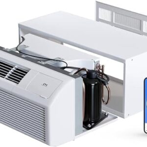 Cooper&Hunter 9,000 BTU PTAC Packaged Terminal A/C with Heat Pump (R32 Refrigerant) and 3.5 kW Electric Heater Including Wireless Smart Kit, Remote Controller, and a Power Cord Sleeve/Grille Included