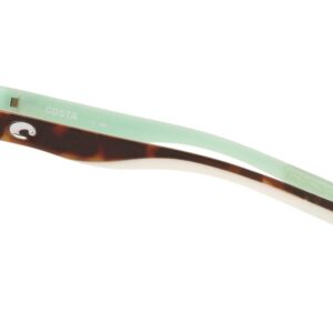 Costa Del Mar Womens Panga Square Sunglasses, Shiny Tort/White/Seafoam/Copper Polarized-580P, 56 mm