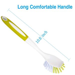 YeuDeuy Scrub Brush for Dish Kitchen Sink Pot Pan with Stiff Bristles, Yellow-Green 3pcs