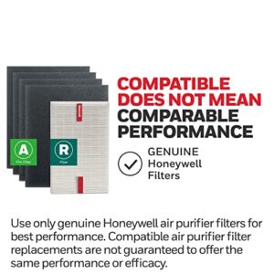 Honeywell HEPA Air Purifier Filter Kit – Includes 1 HEPA R Replacement Filter and 4 A Carbon Pre-Cut Pre-Filters – Airborne Allergen Air Filter Targets Wildfire/Smoke, Pollen, Pet Dander, and Dust