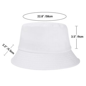 Umeepar Unisex Cotton Packable Bucket Hat Sun Hat Plain Colors for Men Women (1 Plain White)