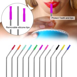 22Pcs Reusable Silicone Straw Tips, Multi-color Food Grade Straws Tips Covers Only Fit for 1/4 Inch Wide(6MM Out diameter) Stainless Steel Straws by Accmor