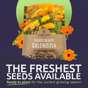 Calendula ‘Pacific Beauty Mix’ – Extra Large Packet – Over 3,000 Open Pollinated Non-GMO Wildflower Seeds – Calendula officinalis