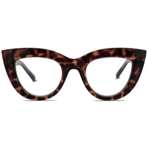 SOJOS Blue Light Blocking Glasses Retro Vintage Cateye Eyeglasses for Women Plastic Frame Hipster Party SJ5025 with Tortoise Frame/Anti-Blue light Lens