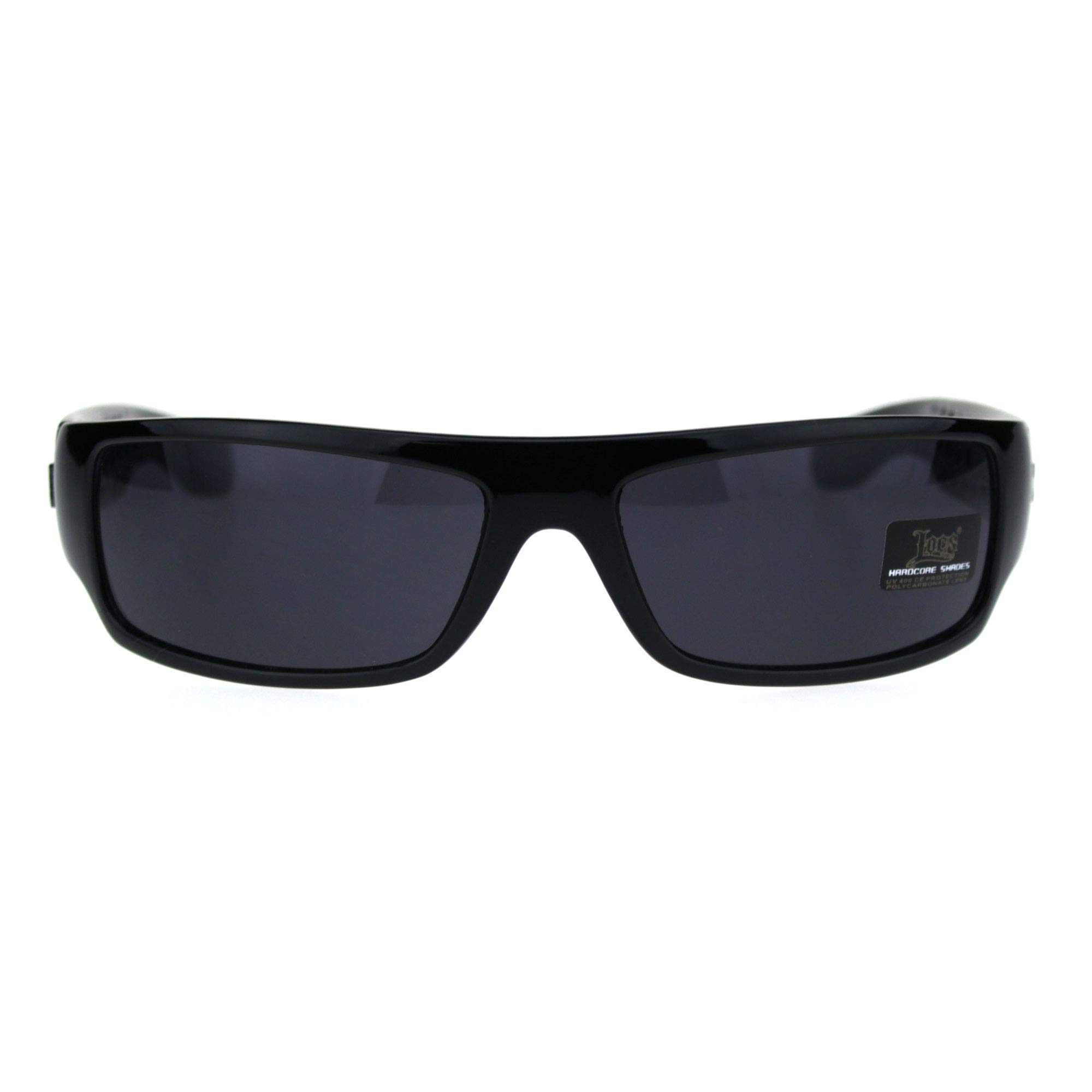 Locs Mad Dog Hardcore Gangster Cholo Narrow Rectangular Sunglasses Black Bandana