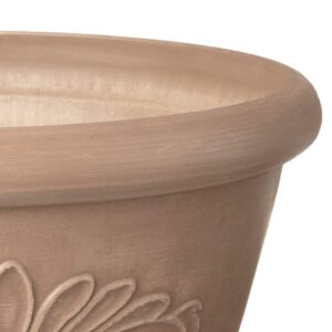 Arcadia Garden Products PSW Pot TA30TP Collection Shallow Bulb Pan Planter Dish Low Bowl for Succulents, Bonsai, Fairy Gardens, Herbs, 12-inch, Taupe