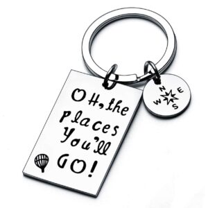 YEEQIN Graduation Gift Oh The Places You Will Go Keychain Inspirational Gifts For Graduates (Keychain)