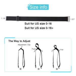 JASGOOD 2 Pack Invisible Women Stretch Belt No Show Elastic Web Strap Belt with Flat Buckle for Jeans Pants Dresses