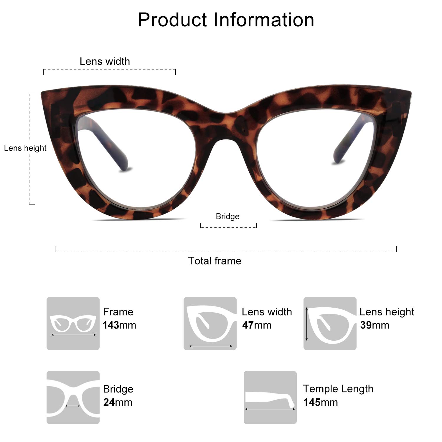 SOJOS Blue Light Blocking Glasses Retro Vintage Cateye Eyeglasses for Women Plastic Frame Hipster Party SJ5025 with Tortoise Frame/Anti-Blue light Lens