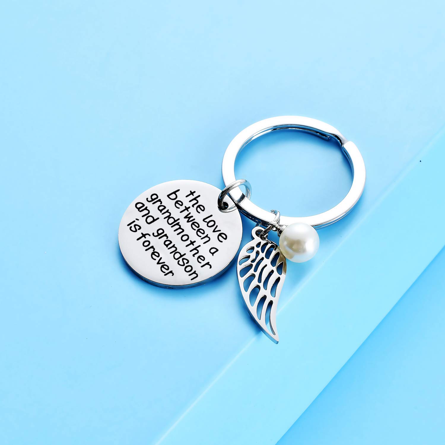 malyunin Grandmother Keychain Grandmom Gifts from Grandson The Love Between Grandmother And Grandson is Forever Keychain Grandmother Grandson Gifts for Valentines Christmas Birthday