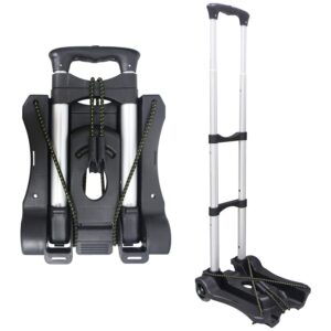 sutekus folding hand truck and dolly 110-lbs lightweight portable luggage cart for school travel office moving (black)