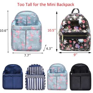 HOYOFO Mini Backpack Organizer Insert, Black, 7.7"L x 4.3"W x 10.6"H, Waterproof Nylon, Fits Small Backpacks