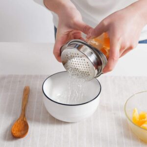 Onwon Tuna Strainer Food-Grade Stainless Steel Sieve Tuna Press Can Lid Oil Drainer Remover Canning Colander Oil Squezzer Easy to Clean Won't Absorb Any Odours