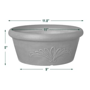 Arcadia Garden Products PSW Pot TA30TP Collection Shallow Bulb Pan Planter Dish Low Bowl for Succulents, Bonsai, Fairy Gardens, Herbs, 12-inch, Taupe