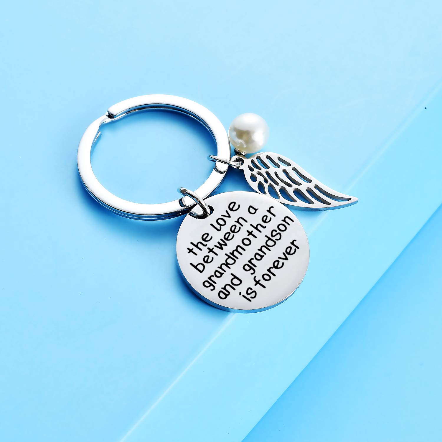 malyunin Grandmother Keychain Grandmom Gifts from Grandson The Love Between Grandmother And Grandson is Forever Keychain Grandmother Grandson Gifts for Valentines Christmas Birthday