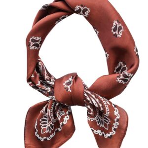 GUZOSJO Square Silk Feeling Scarf Medium Satin Hair Scarf Bracelet Gift For Women 27.5 × 27.5 inches