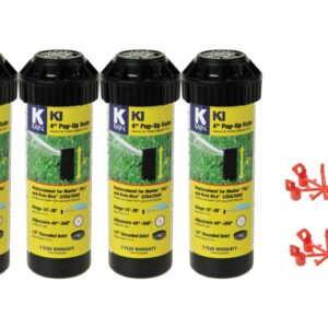 K Rain K1 1/2" Smart Set Rotor 4" Pop-Up| 15' - 30' Spray Distance, 40° - 360° Arc Spray Pattern | Includes Install Kit (5 Pack)