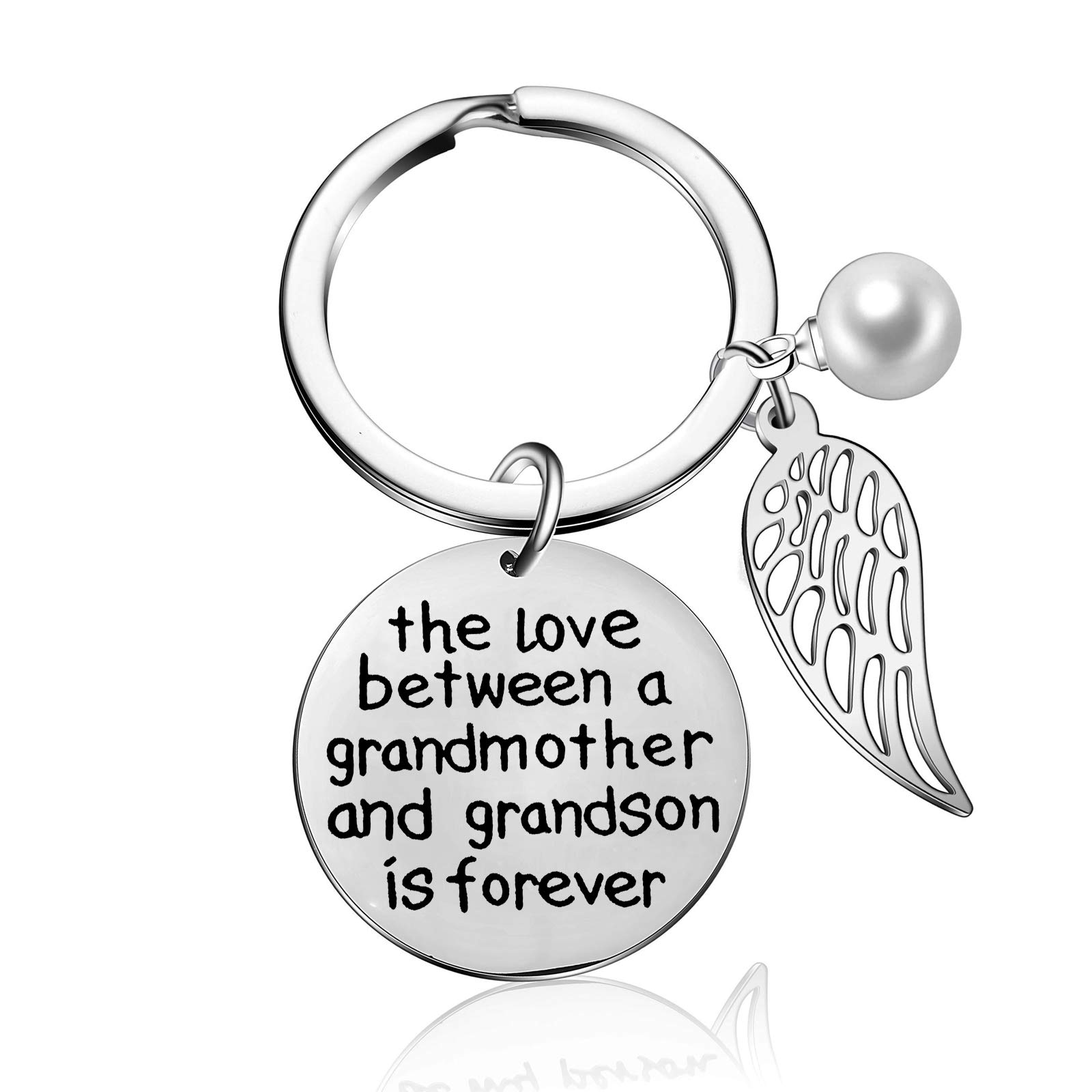 malyunin Grandmother Keychain Grandmom Gifts from Grandson The Love Between Grandmother And Grandson is Forever Keychain Grandmother Grandson Gifts for Valentines Christmas Birthday