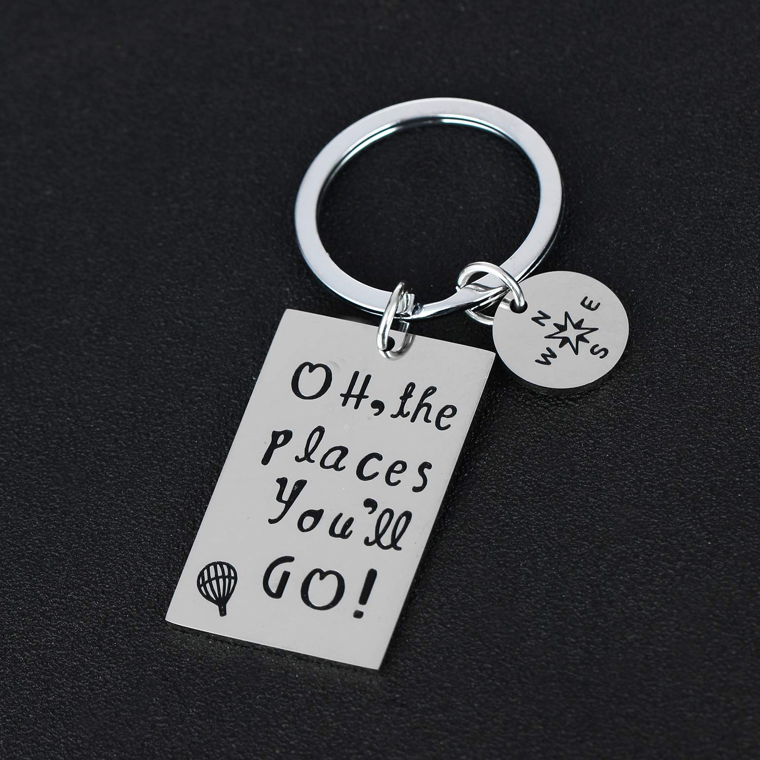 YEEQIN Graduation Gift Oh The Places You Will Go Keychain Inspirational Gifts For Graduates (Keychain)