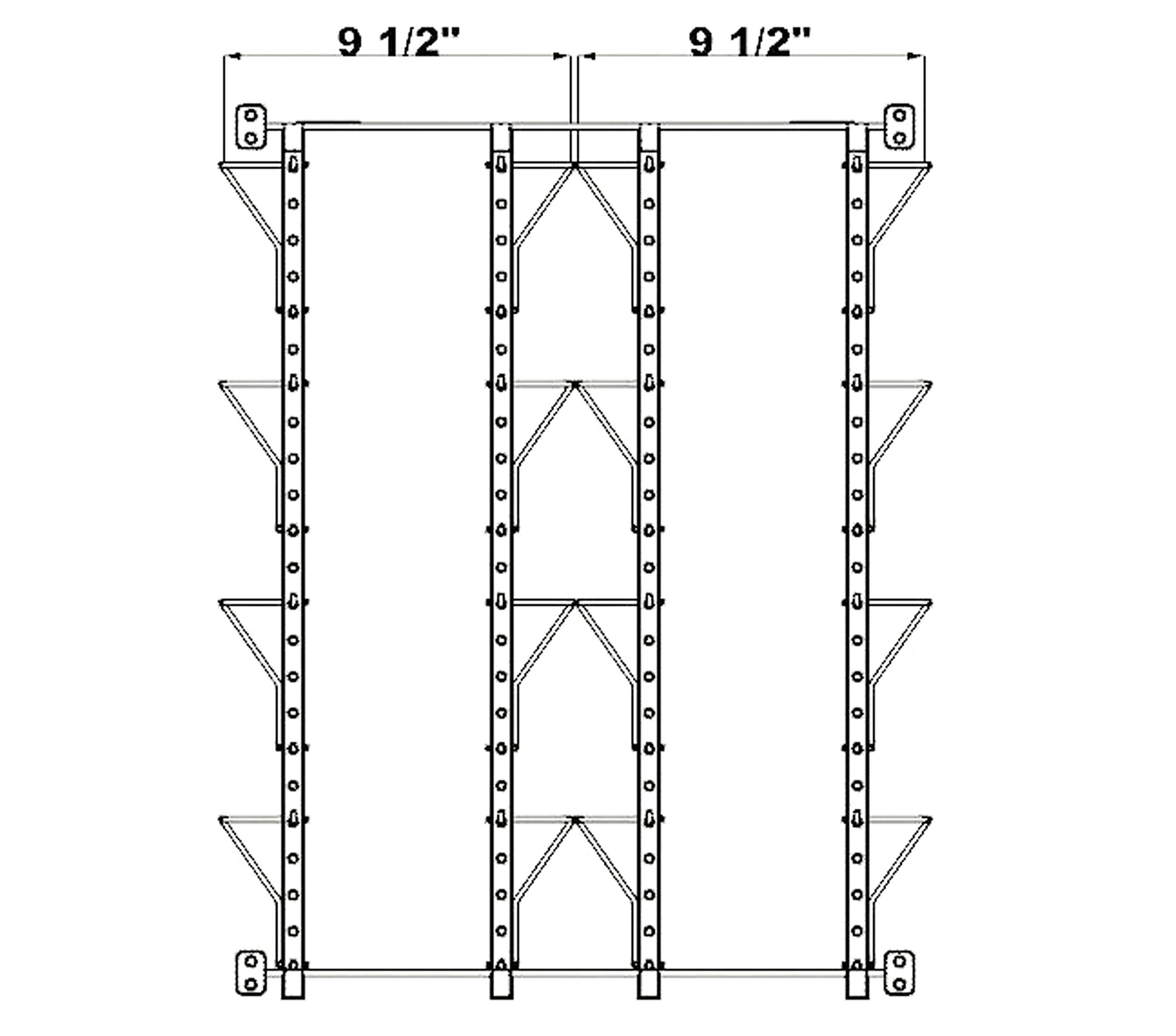 FixtureDisplays® Up to 9.5" Wide 8-Pocket Adjustable Display Rack, Wall Mounted Greeting Post Card Christmas Holiday Card Holders 11608-BLACK-DOUBLE