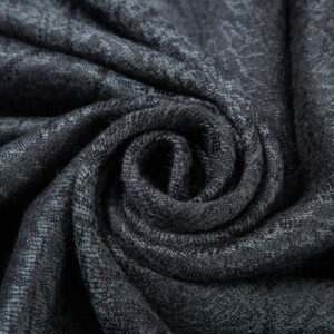 Paisley Pashmina Silk Scarf Shawl Jacquard Cashmere Wrap Stole Two Tones Reversible (Deep Grey/Black)