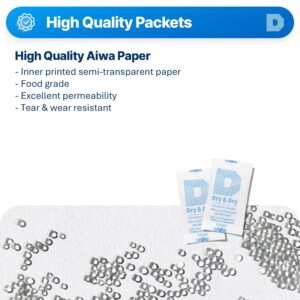 Dry & Dry 0.5(Half) Gram [100 Packets] Silica Gel Packets Desiccants Silica Gel Packs - Food Safe Silica Packets Silica Gel Desiccant Packs for Storage