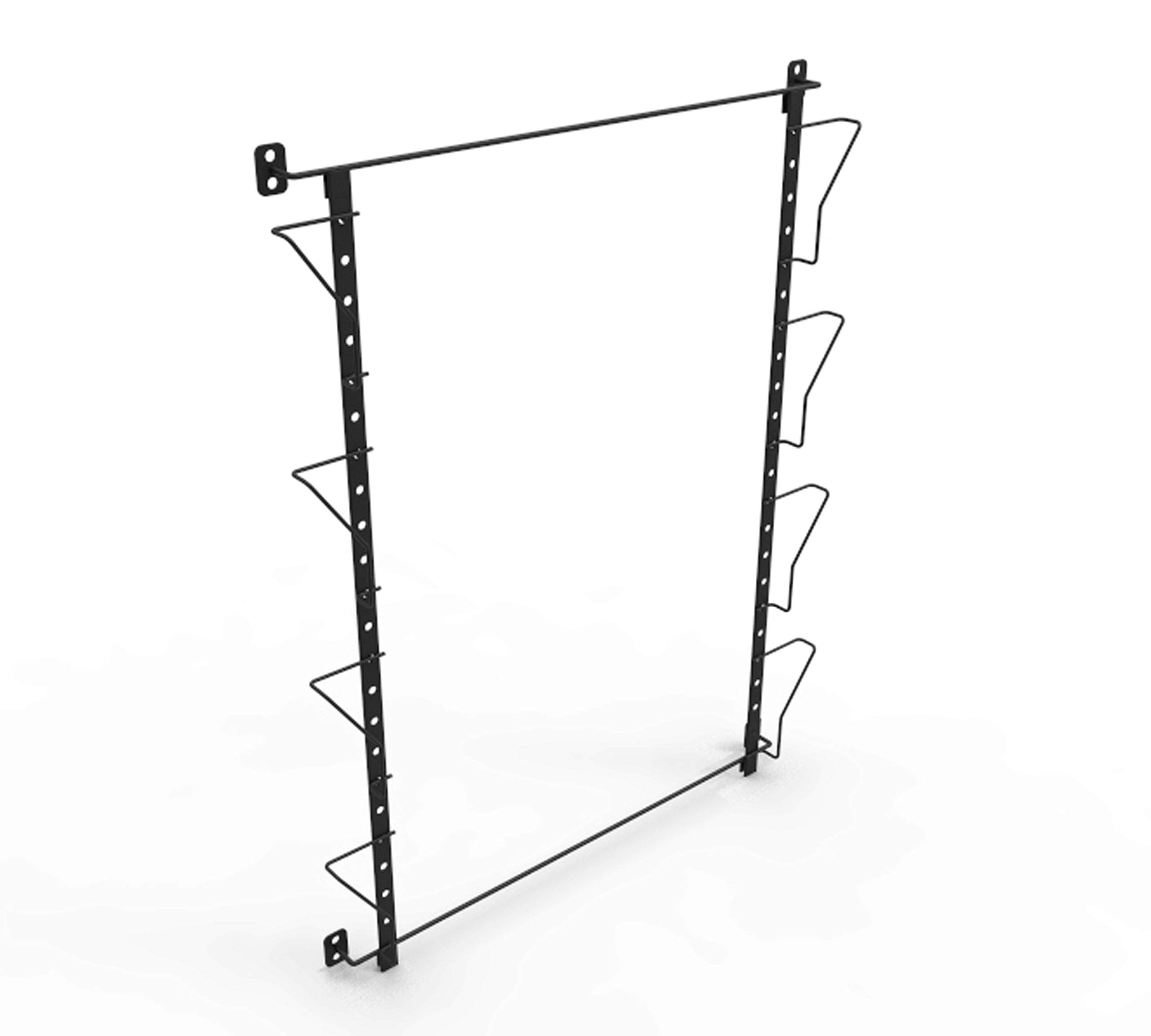 FixtureDisplays® Up to 19.75" Wide 4-Pocket Adjustable Display Rack, Wall Mounted Greeting Post Card Christmas Holiday Card Holders 11608-BLACK-SINGLE-NPF