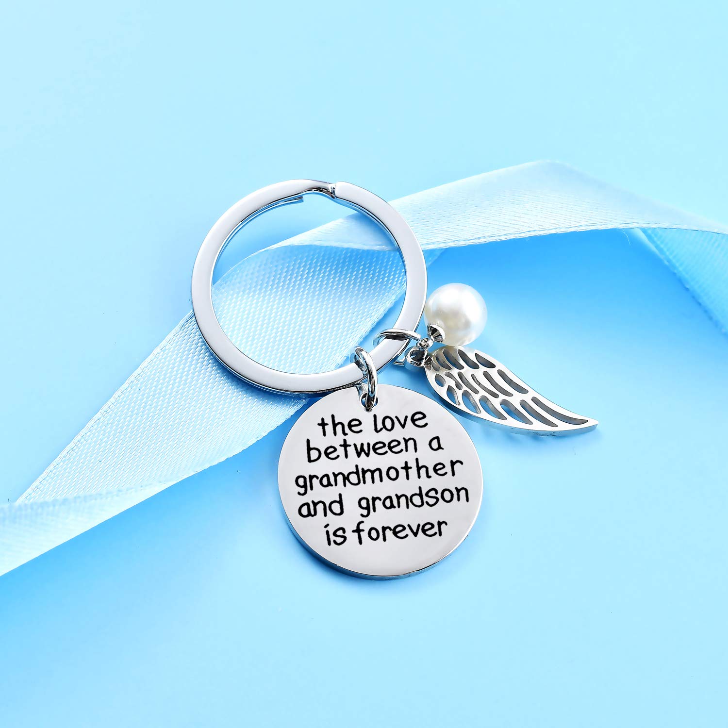 malyunin Grandmother Keychain Grandmom Gifts from Grandson The Love Between Grandmother And Grandson is Forever Keychain Grandmother Grandson Gifts for Valentines Christmas Birthday