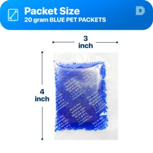 Dry & Dry 20 Gram [30 Packets] Blue Indicating(Blue to Pink) Silica Gel Packets Desiccant Silica Gel Packets - Rechargeable Silica Packets, Silica Gel, Silica Gel Packs