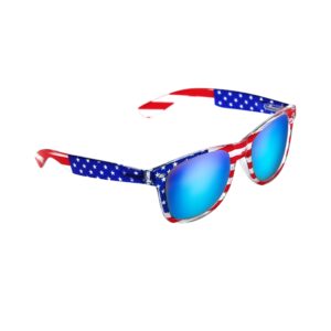 LADY&HOME American Flag Sunglasses for Men and Women,3 Packs Bulk Patriotic Red White and Blue Shades, USA Flag Accessories for July 4th (Transparent)