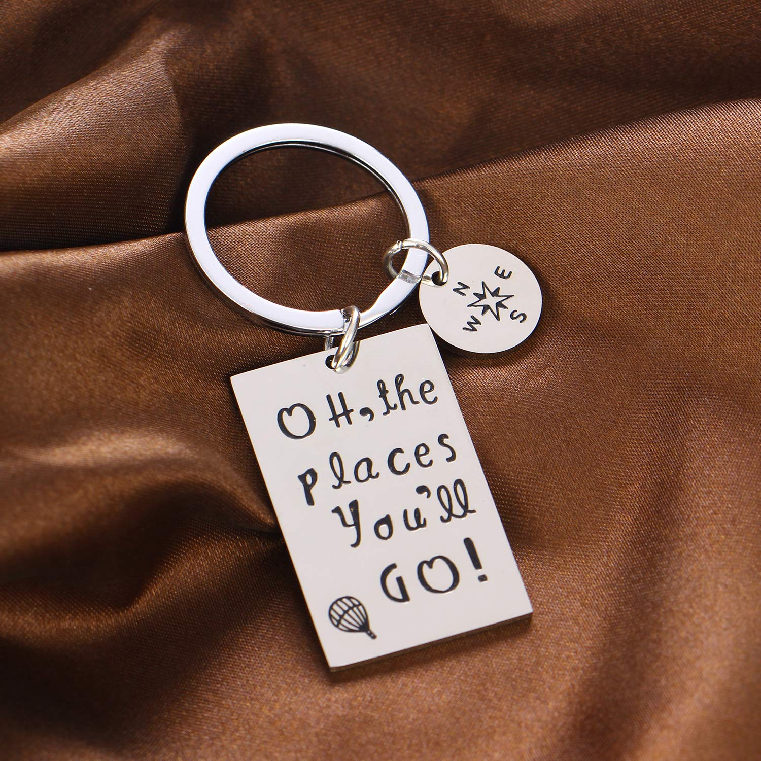 YEEQIN Graduation Gift Oh The Places You Will Go Keychain Inspirational Gifts For Graduates (Keychain)