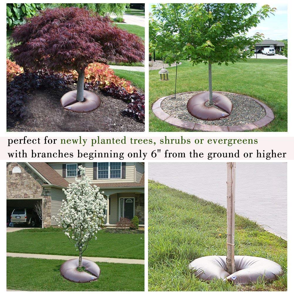 All New Extra Large 20 Gallon Tree Watering Ring/Bag(2 Pack),Deep Root&Slow Release&Automatic Drip Irrigation Watering System, Low-Profile Great for Multi-Trunk Newly Planted Small Trees and Shrubs