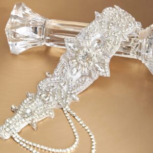 BABEYOND 1920s Flapper Headpiece Roaring 20s Headband Great Gatsby Headband Chain for Women Vintage Hair Accessory (A-Silver)