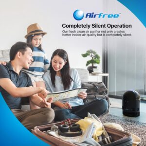 Airfree 3000 Plus Filterless Silent Air Purifier Destroys Mold, Allergens, Prevents Mildew. Remote, App & Alexa Controlled Air Sterilizer booster and Top Lights. 650 sq ft, Black.