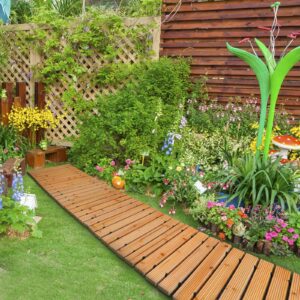 RELIANCER 8' Wooden Garden Pathway,Outdoor Roll Out Cedar Straight Walkway,Patio Path Decorative Garden Boardwalk Walkways,Weather-Resistant Roll Up Beach Wood Road Floor,Wedding Party Pathways