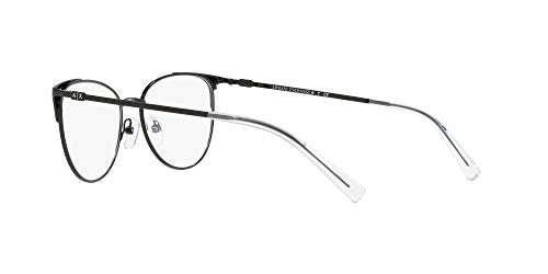 A|X ARMANI EXCHANGE Women's AX1034 Cat Eye Prescription Eyeglass Frames, Black/Demo Lens, 52 mm