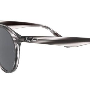 Ray-Ban RB2180 Round Sunglasses, Striped Grey Havana/Dark Grey, 51 mm