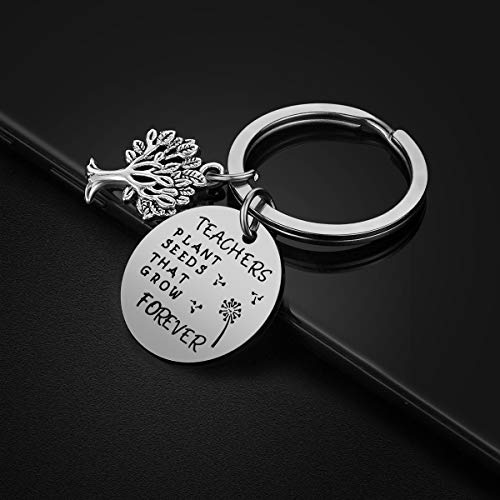 iJuqi Teacher Gifts for Women - Teacher Appreciation Gifts for Christmas Birthday, Teachers Plant Seeds That Grow Forever Teacher Keychain