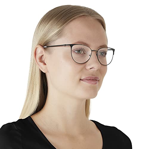 A|X ARMANI EXCHANGE Women's AX1034 Cat Eye Prescription Eyeglass Frames, Black/Demo Lens, 52 mm