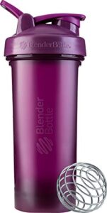 blenderbottle classic v2 shaker bottle perfect for protein shakes and pre workout, 28-ounce, plum