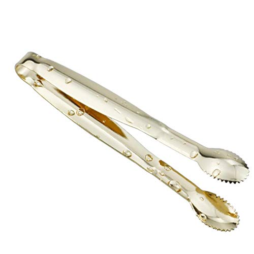 HINMAY Mini Serving Tongs 5 Inches Appetizer Tongs, Set of 4 (Gold)