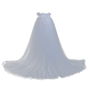 detachable train 5-layer tulle overlay train detachable wedding train only length 63" free size white