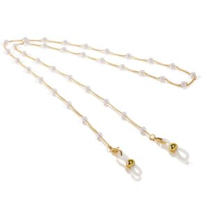 BLOOMMAY Pearl Eyeglass Chains for Women 18K Gold Plated Sunglasses Eyewear Elegant Strap Holder Women's Eyeglass Chains