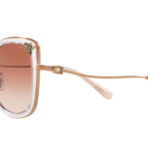 Coach HC7101B Sunglasses, Rose Gold/Transparent Pink/Pink Gradient, 53 mm