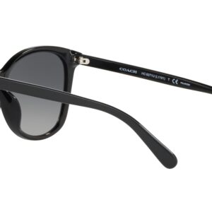 Coach HC8271U Universal Fit Sunglasses, Black/Dark Grey Gradient Polarized, 57 mm