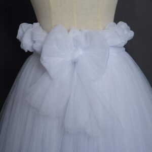 Detachable Train 5-Layer Tulle Overlay Train Detachable Wedding Train Only Length 63" Free Size White