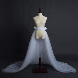 Detachable Train 5-Layer Tulle Overlay Train Detachable Wedding Train Only Length 63" Free Size White