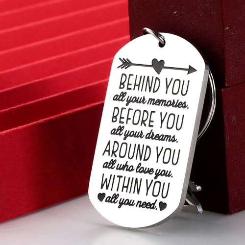 VANLOVEMAC 2025 Graduation Gifts for Her Him Class of 2025 Daughter Son Women Men Best Friend College Boys Girls Behind You All Your Memories Inspirational Gift Key Ring